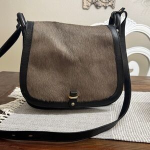 Cavalcanti leather Crossbody Bag with calf hair